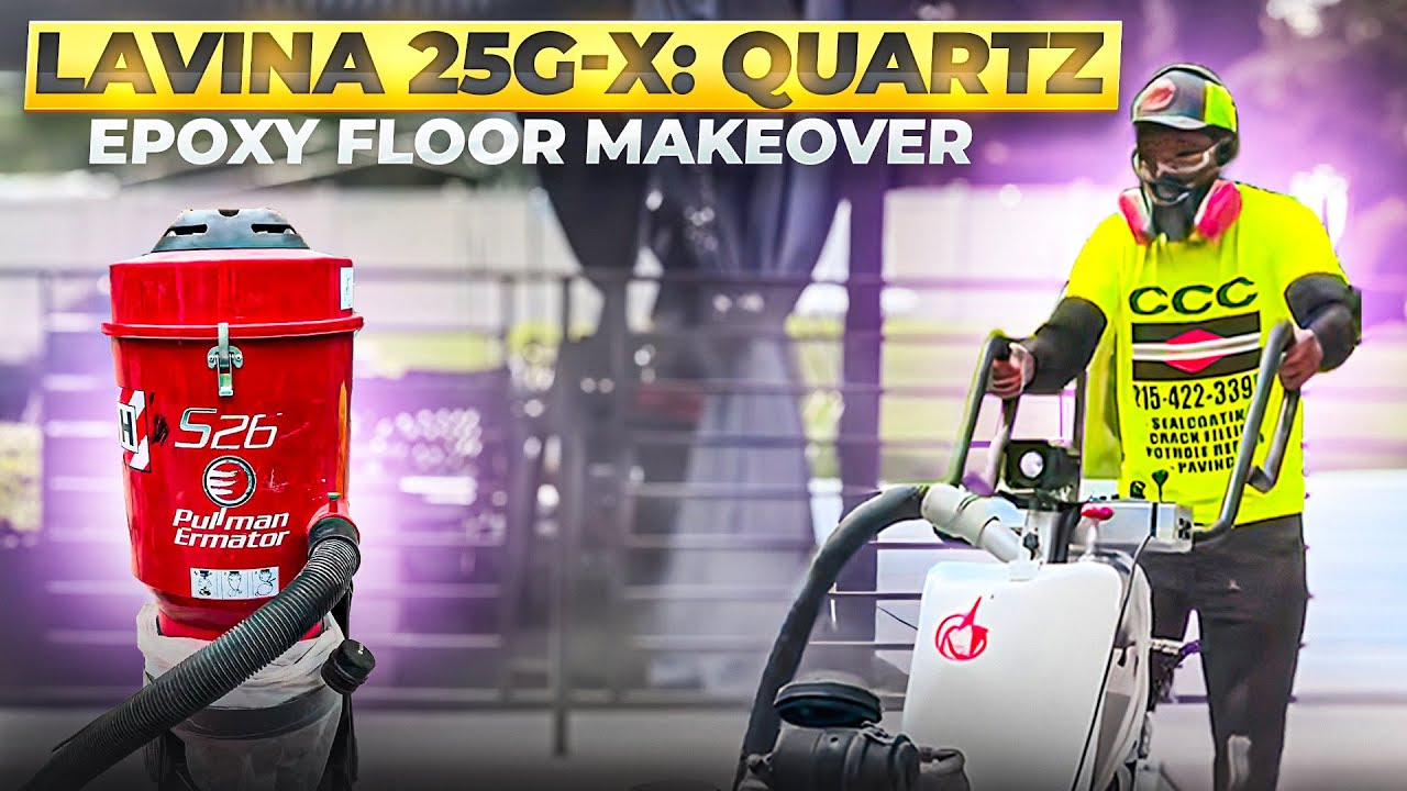 “Lavina 25G-X Concrete Grinder | Coating Removal & Twilight Quartz Epoxy Floor Installation”