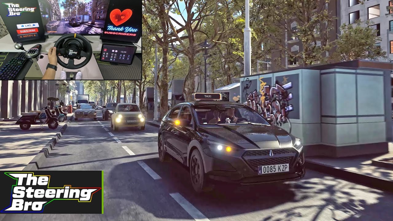 Taxi Life: A City Driving Simulator - Uber Driver Job | Thrustmaster TX Steering Wheel Gameplay