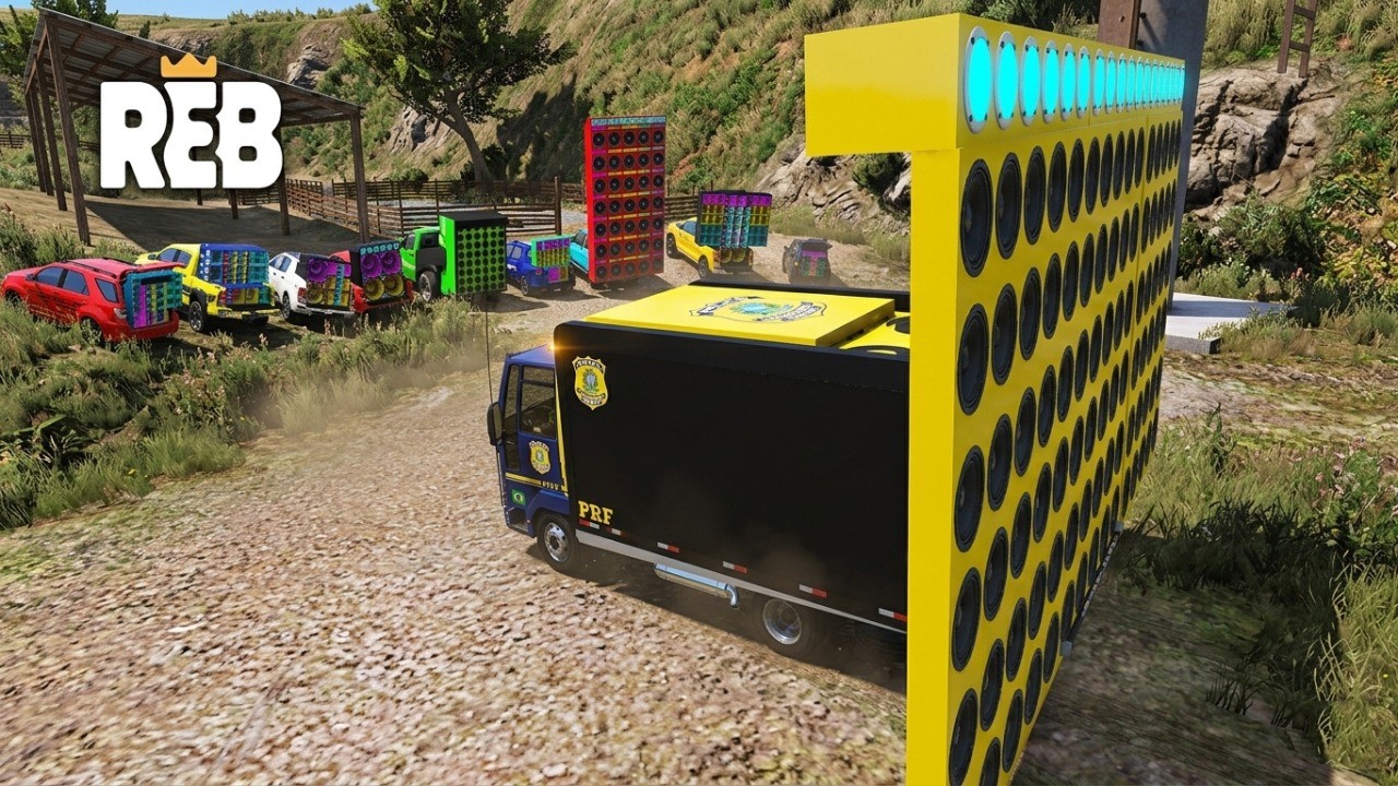 REBAIXADOS ELITE BRASIL | MONTEI UM CAMINHÃO PAREDÃO DA PRF E FUI NO ENCONTRO DE SOM NA FAZENDA !