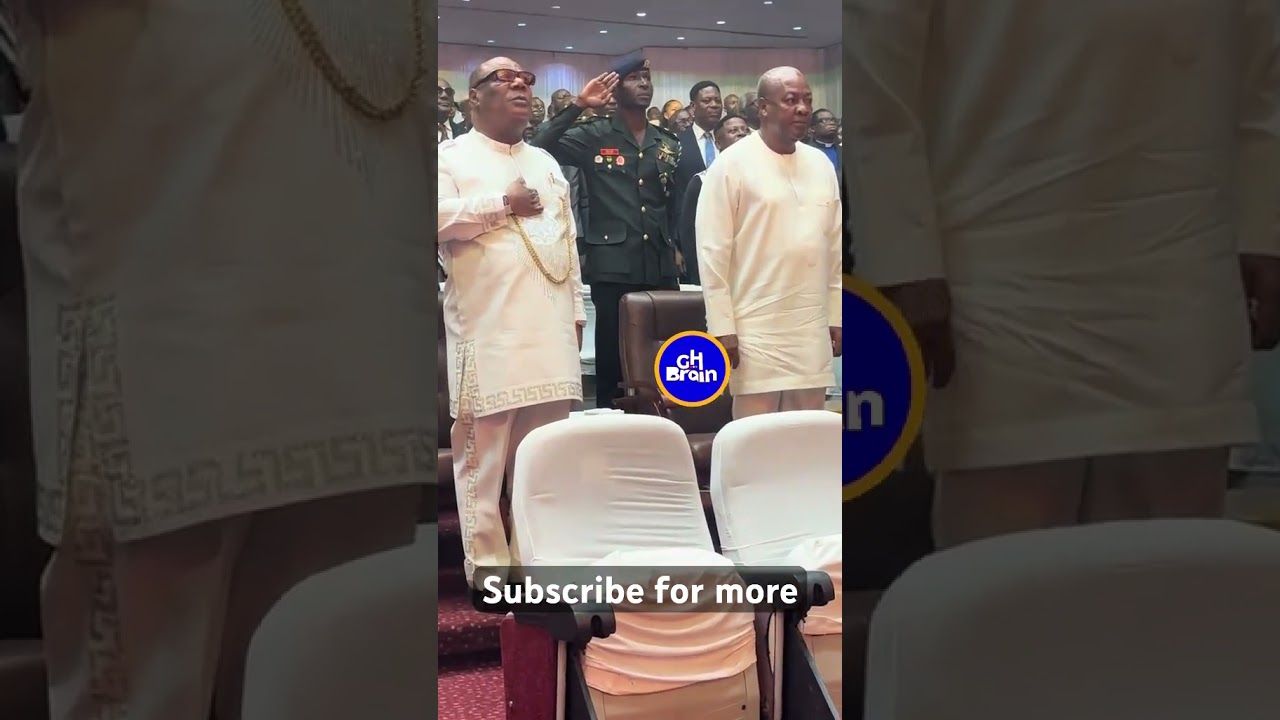 President Mahama arrives as he's set to worship with the clergy, AICC