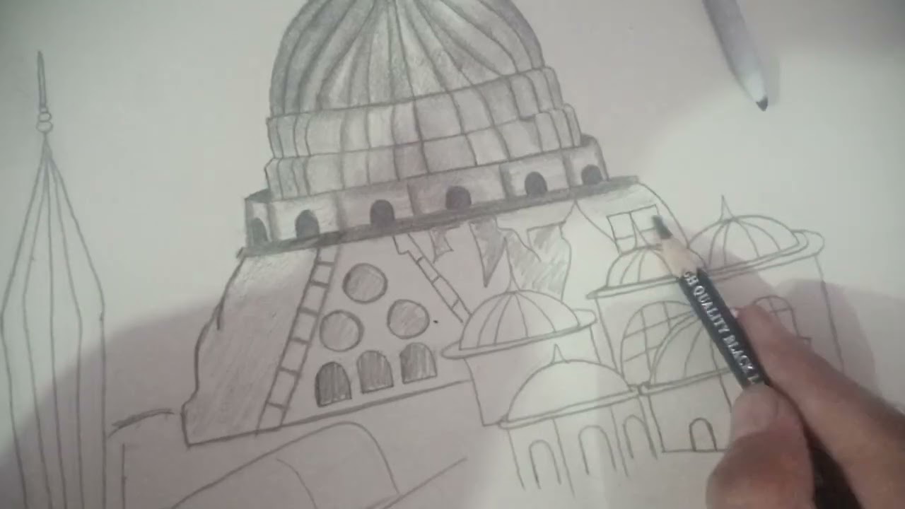 How to draw Madina|how to draw realistic arcitack sketch of Madina #madina #tutorial 