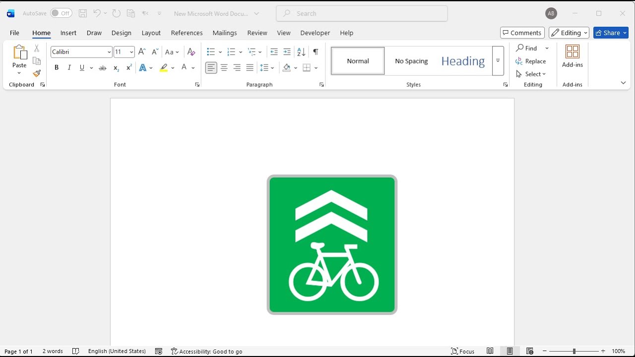 How to create sharrow sign in word