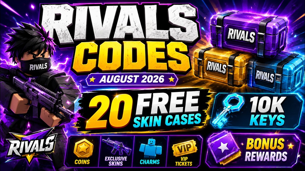 NEW RIVALS CODES AUGUST 2026 🎁 Get 20 FREE Skin Cases, 10K Keys & Bonus Rewards!