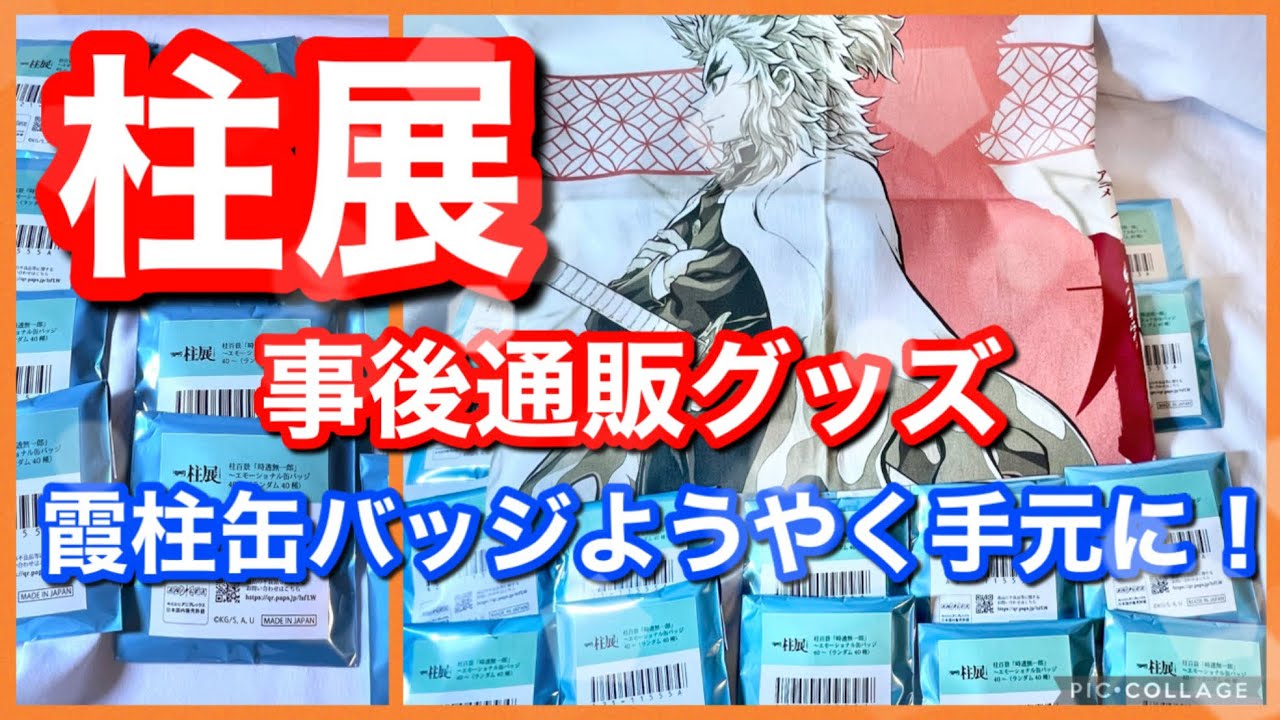 [鬼滅の刃]柱展　事後通販グッズ　霞柱缶バッジようやく手元に！