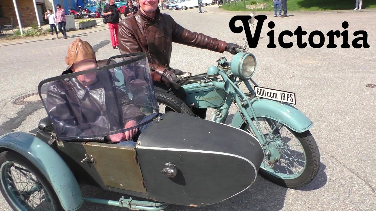 Victoria Motorrad 18 PS Oldtimer mit Beiwagen * Victoria classic motorcycle