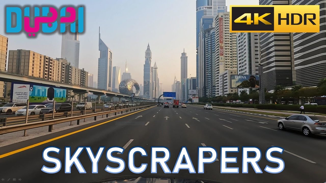Dubai Skyscrapers Driving Tour at Sunset (July 2023)