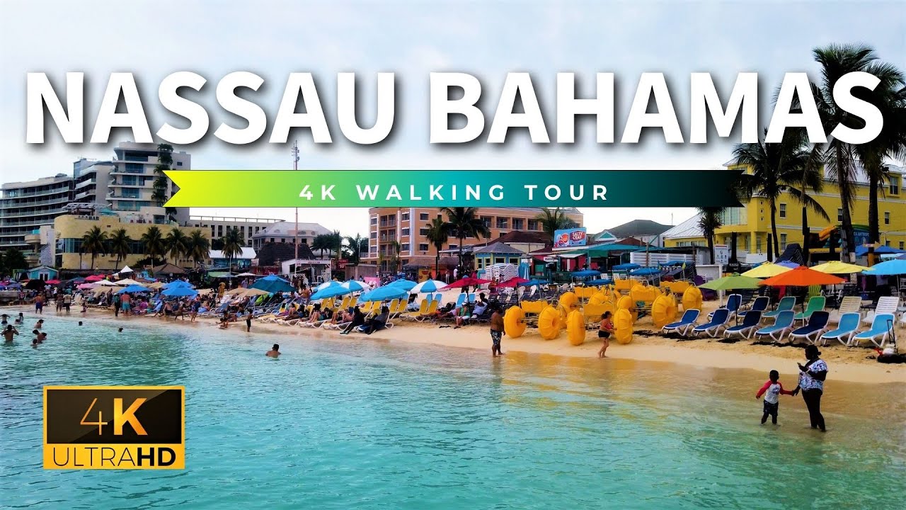 Junkanoo Beach Walking Tour - Nassau, Bahamas 4K