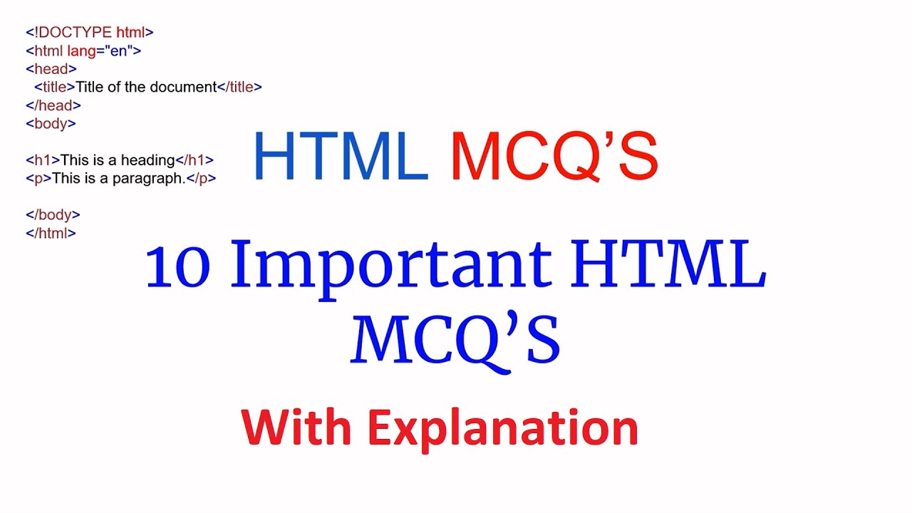 HTML most important MCQ questions with answer in Hindi | HTML MCQs | 2021 | #TheCodingTv
