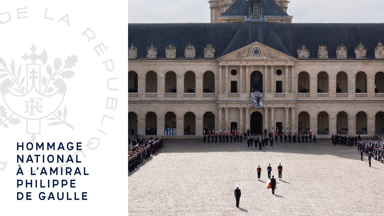 Hommage national à l’amiral Philippe de Gaulle.