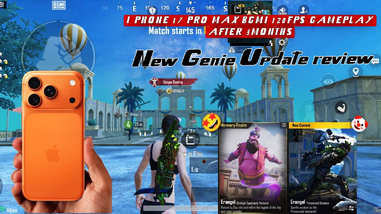 Bgmi New Genie Update Gameplay on Iphone 17 pro max /I PHONE 17 pro max Gameplay pubg/bgmi 