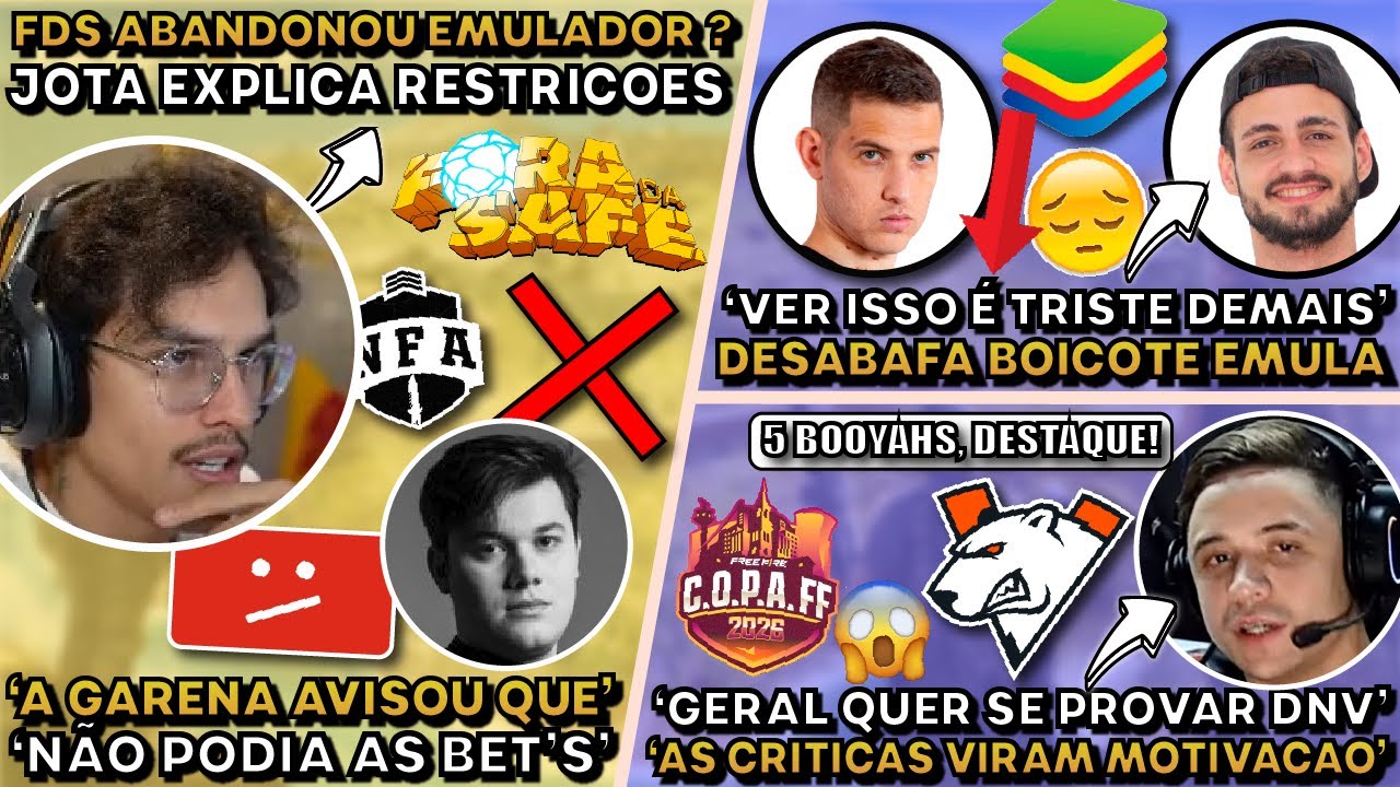 JOTA ESCLARECE CASO NFA/FDS ! LP/METABALA DESABAFA BOICOTE EMULA! CAUAN7 DISPARA POS COPA FF!