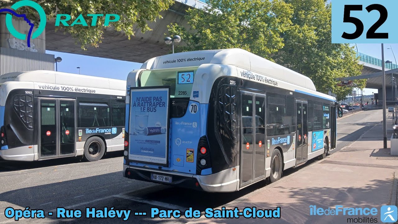Bus 52 RATP - GX337 SE (3p) N°2285 Opéra - Rue Halévy --- Parc de Saint-Cloud 
