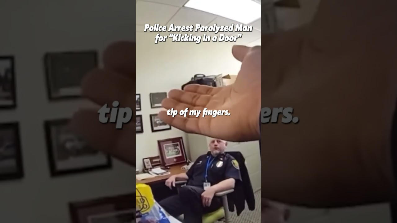 paralyzed man being arrested accused of kicking in a door. Full clip on: Bodycam Arrest