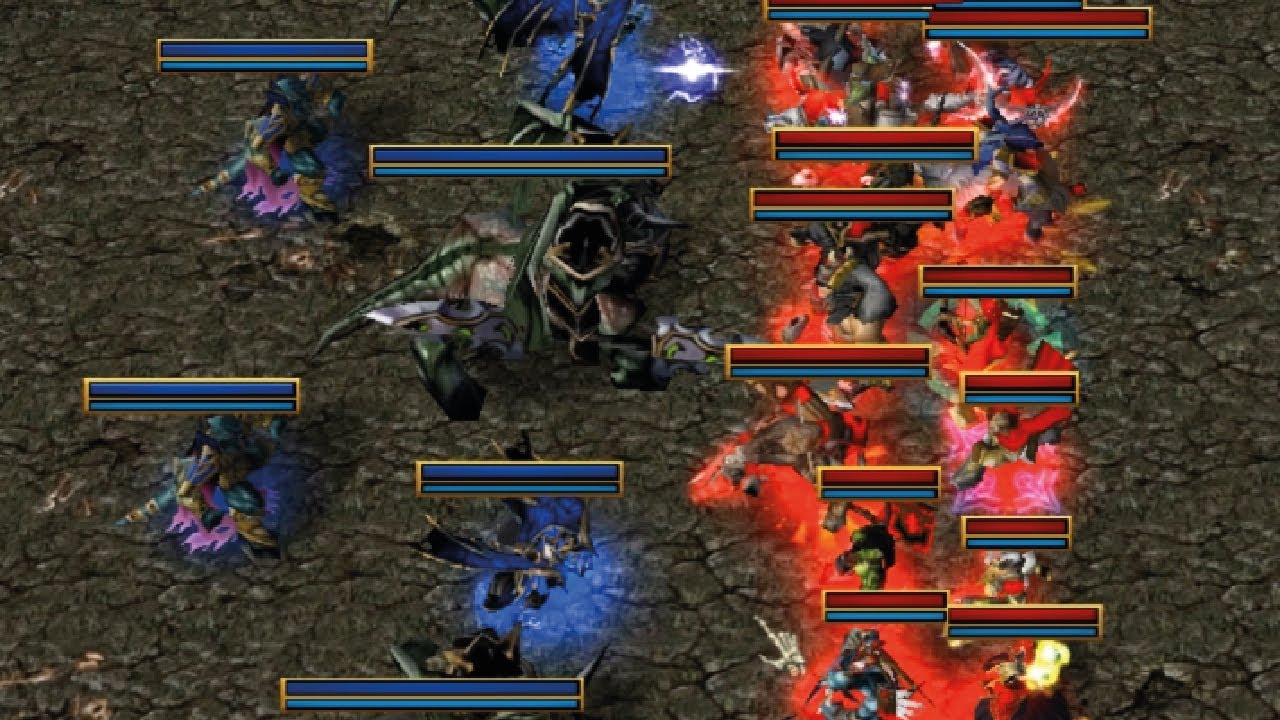 Warcraft 3 archimonde,Tichondrius,Mannoroth vs heroes humans,orcs,night elves