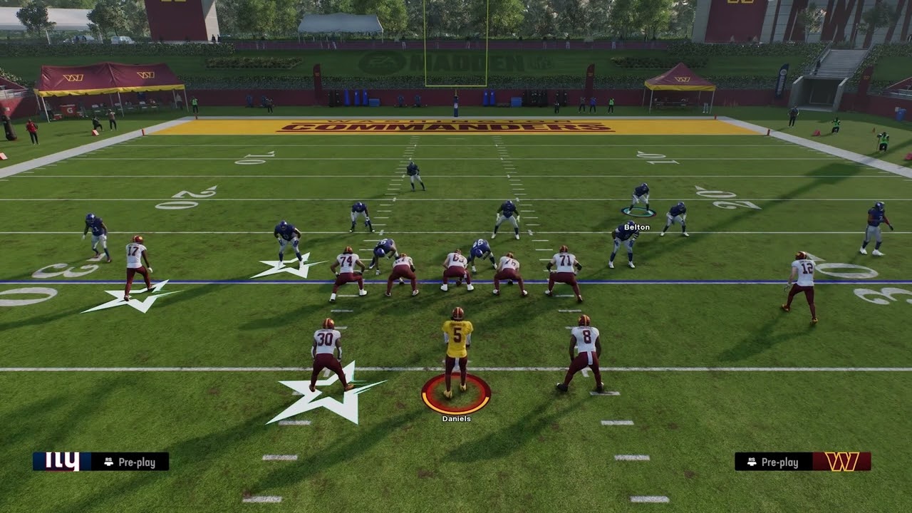Madden 25 - Dime formation 5 man B gap blitz.