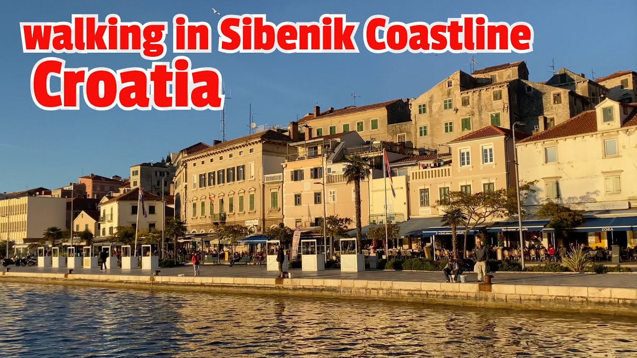 walking along the coastline of Sibenik, Croatia