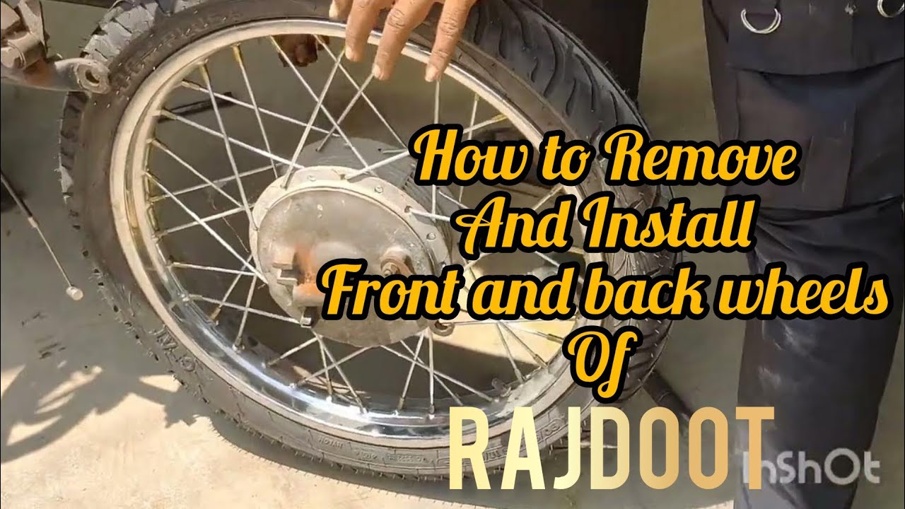 How to Remove and Install |Front and back wheels in| Rajdoot Motorcycle in a |Easy and Proper way
