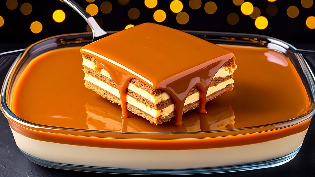 I would eat this 3 times a day! NO-BAKE Caramel Dessert Recipe in 5 Minutes!