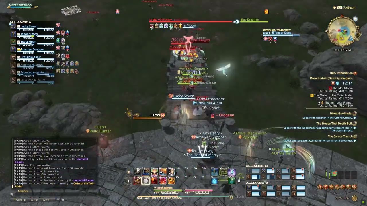 FF14 PVP - Warrior 4.9M DMG 20K1D80A Frontlines Onsal Hakair