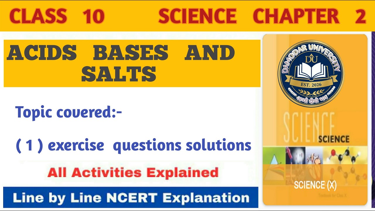 Class 10 science chapter-2 ACIDS BASES AND SALTS  - exercise questions solution
