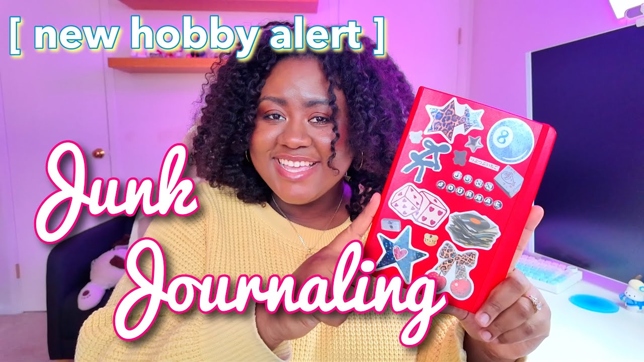 STARTING MY FIRST JUNK JOURNAL 📓 | decorating the cover + creating my first spread 