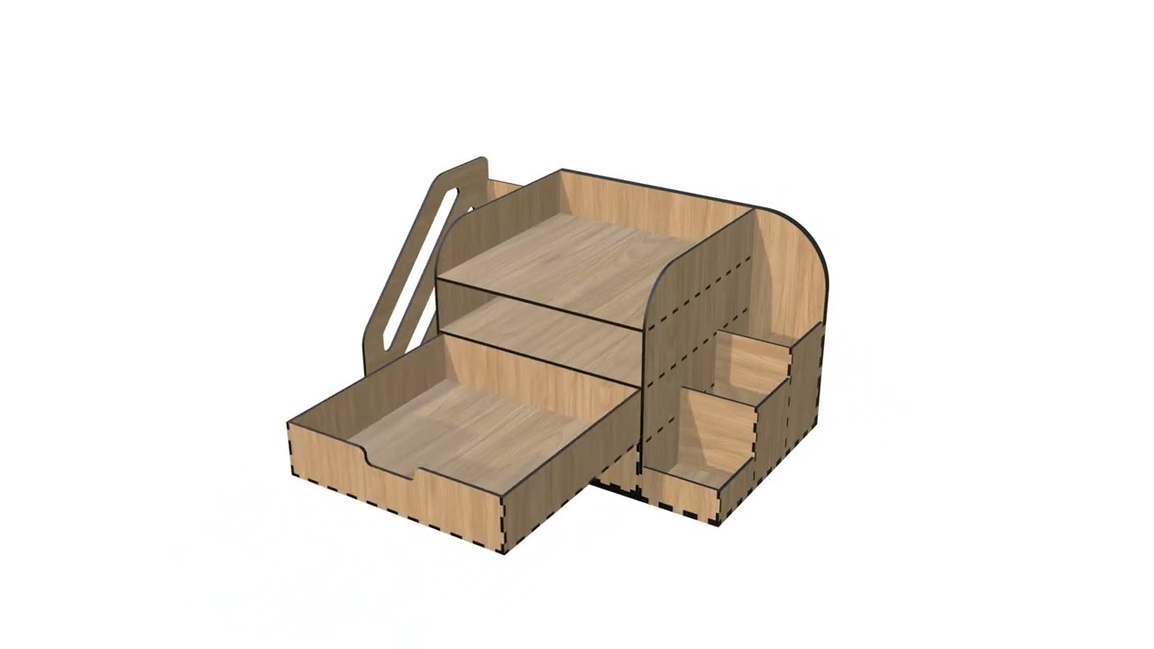 Extractable Desk Organiser - 3mm 1/8 in - SVG File - Design No. DO-260220 #lasercutting
