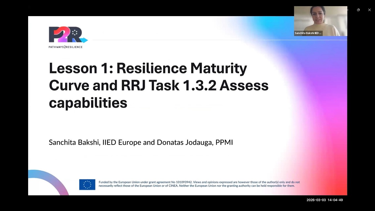 Lesson 1: Resilience Maturity Curve and RRJ Task 1.3.2 Assess capabilities