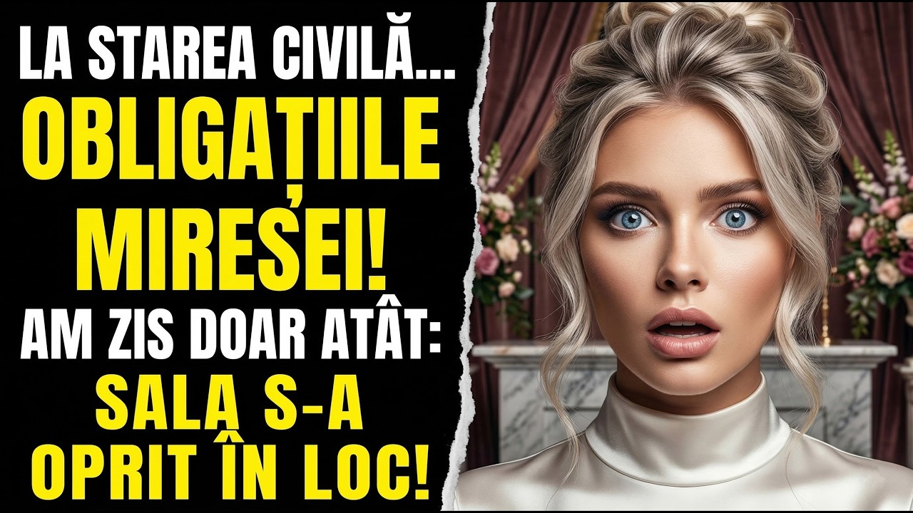 La starea civilă, familia mirelui mi-a citit o listă de condiții… Dar ei nu se așteptau la răspunsul