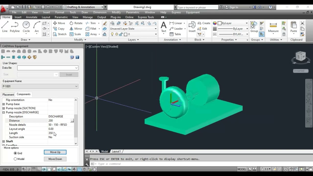 PUMP MODELLING IN CADWORX EQUIPMENT
