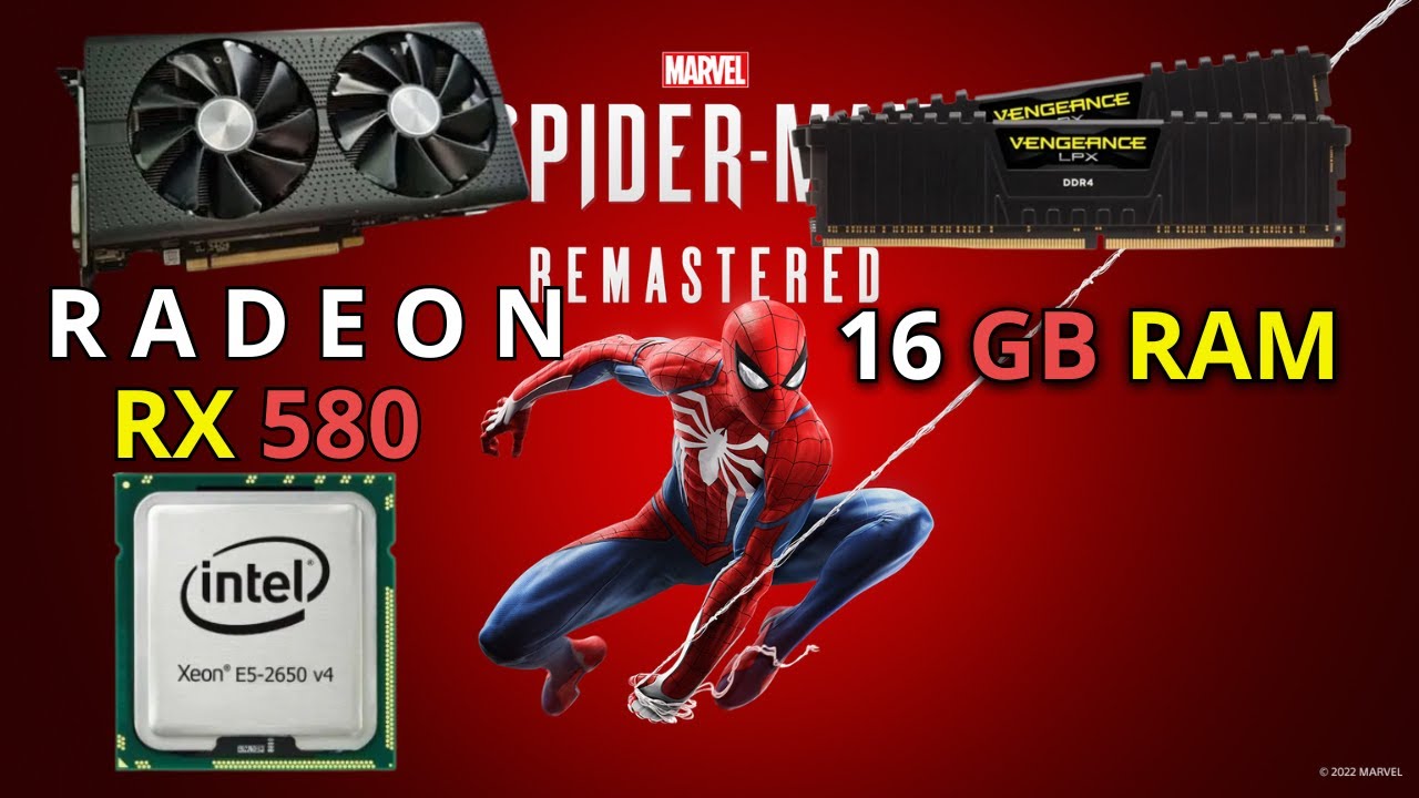 Marvels SpiderMan Remastered - Rodando na RX 580 8GB 2048SP + Xeon E5 2650 v4