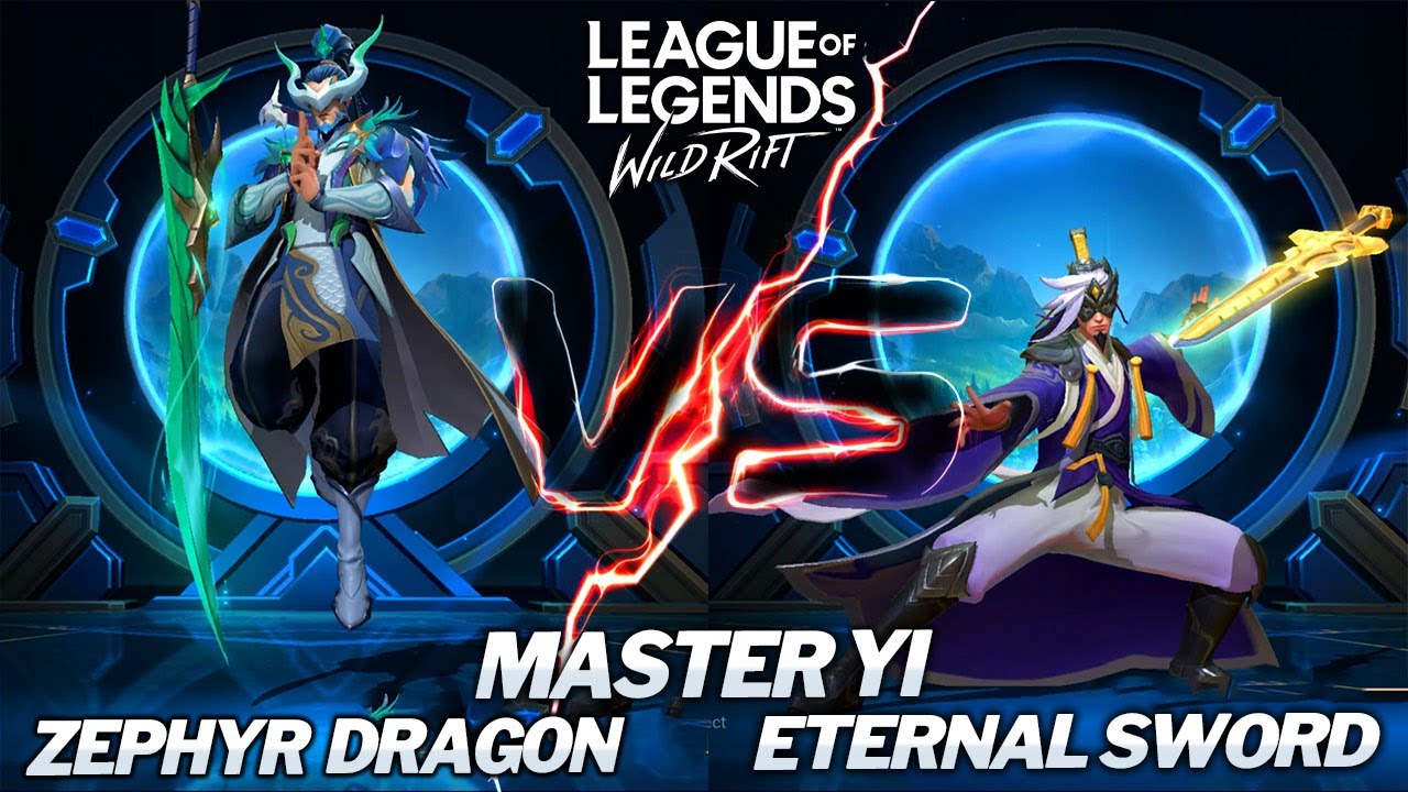Zephyr Dragon VS Eternal Sword Master Yi ( Skin Comparison ) Wild Rift