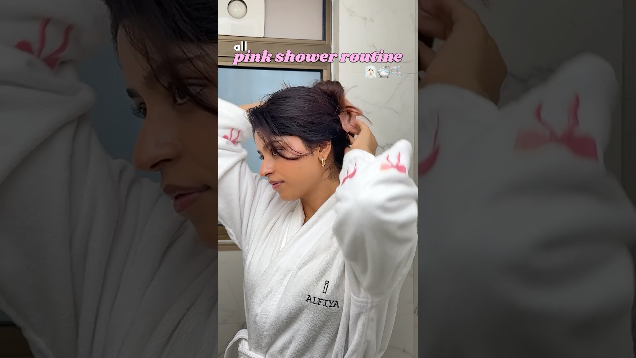 All *PINK* shower routine 💕🌸🧼✨ #ashortaday #shorts