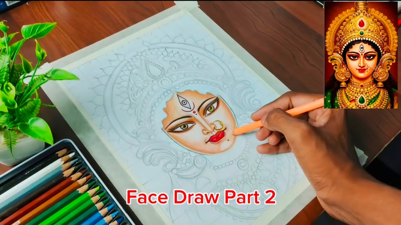 Durga Maa Drawing 