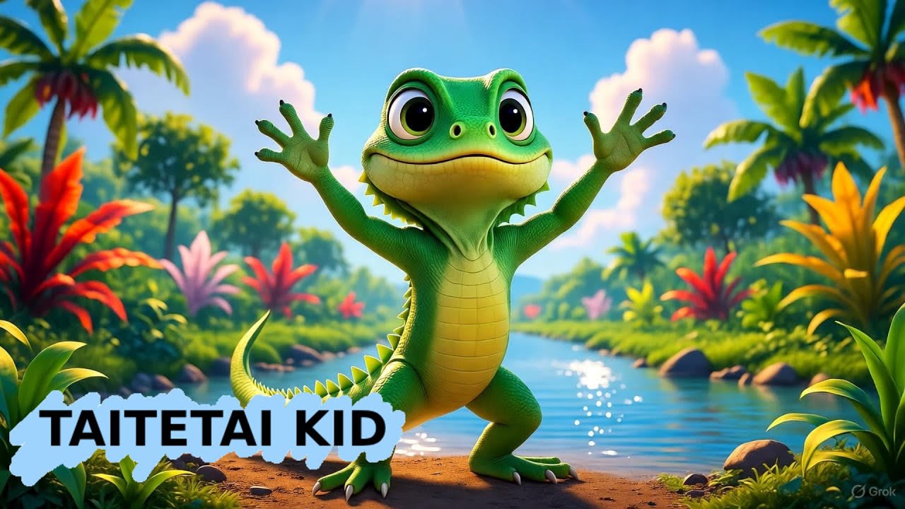 The Basilisk Lizard Run - Fun Animated Music Video for Kids -  Children's song - TAITETAI KID