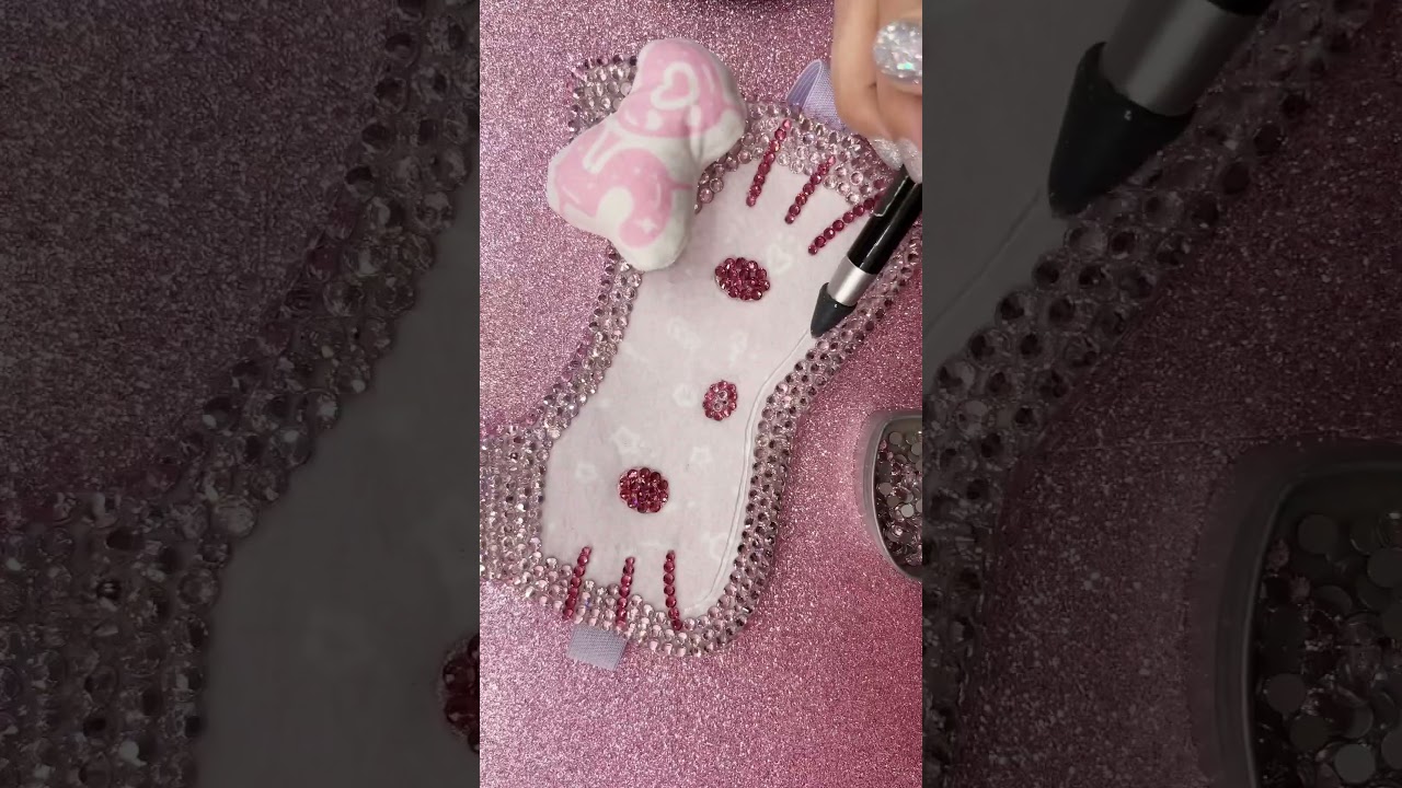 🤩Hello Kitty x Cr&egrave;me shop 50th anniversary sleep mask! So cute🩷 #bedazzled #bling