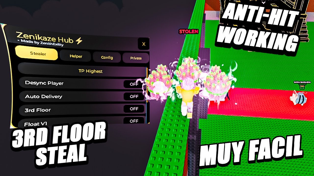 HACK PARA ROBAR INVISIBLE CUALQUIER BRAINROT Y 3rd FLOOR! *me robo los tortus rainbow*