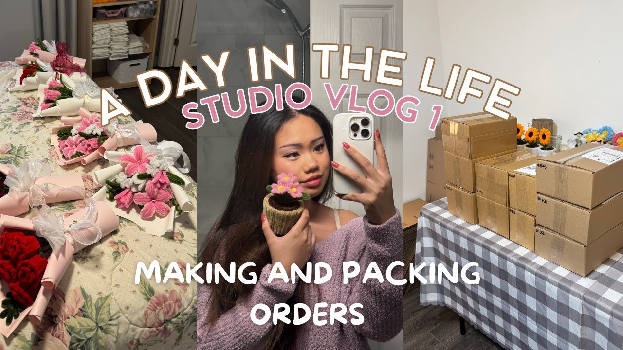 A Realistic Day Running My Small Business | Making Orders, Filming, Packing