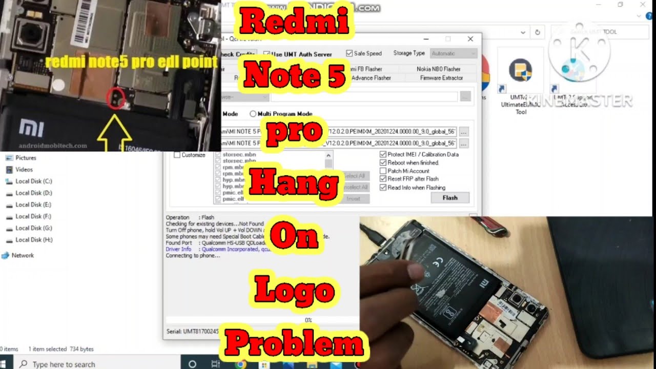 Redmi Note 5 Pro Hang On Logo Problem Solution UMT TOOL | Mi Note 5 Pro Flashing Umt Tool 2022