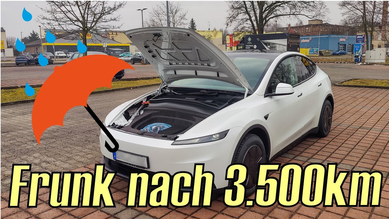 Ist der Frunk im Tesla Model Y Standard nach der ersten Autow&auml;sche nass oder trocken