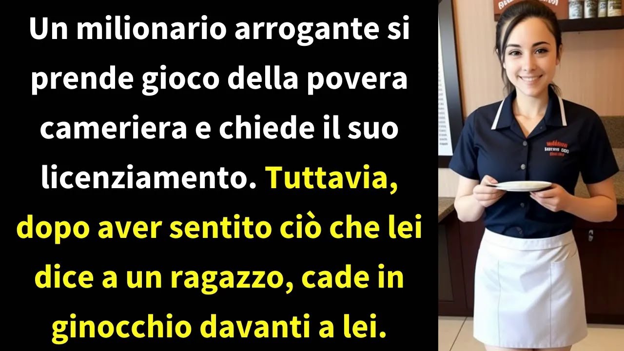 Un milionario arrogante si prende gioco della povera cameriera e chiede il suo licenziamento.