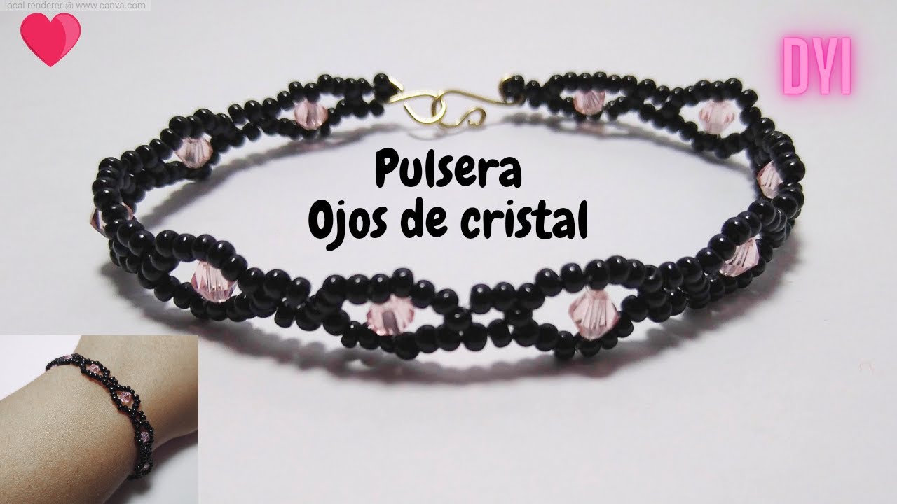 Pulsera con mostacillas Checa y Cristales, Fáciles de hacer - bisutería Fina (tutorial)