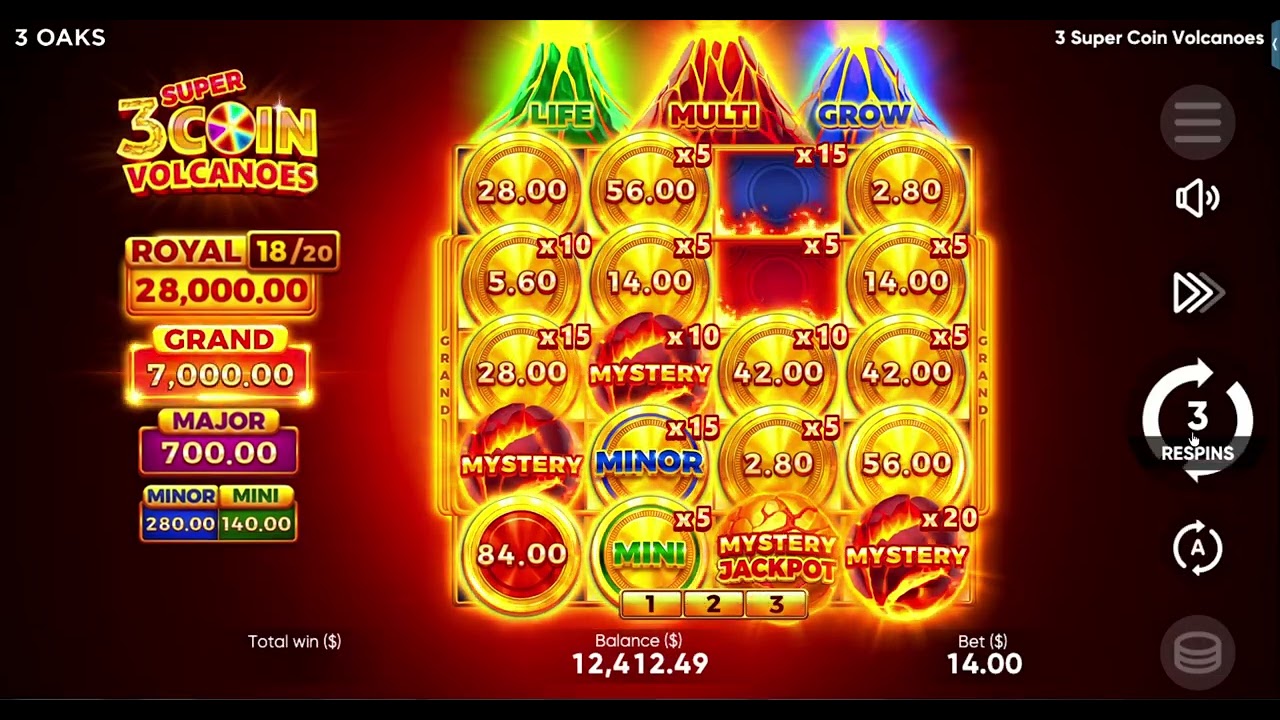 3 Super Coin Volcanoes 8K Jackpot