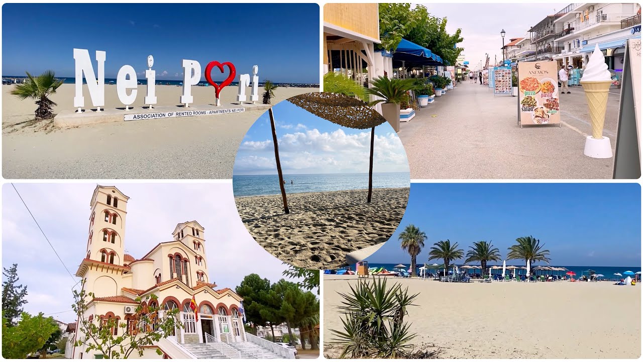 Setnja kroz NEI PORI - More, Plaza, Restorani, Crkva Sv. Marine (Ognjena Marija) GREECE 🫶🏻🇬🇷🌊🍀🕊️