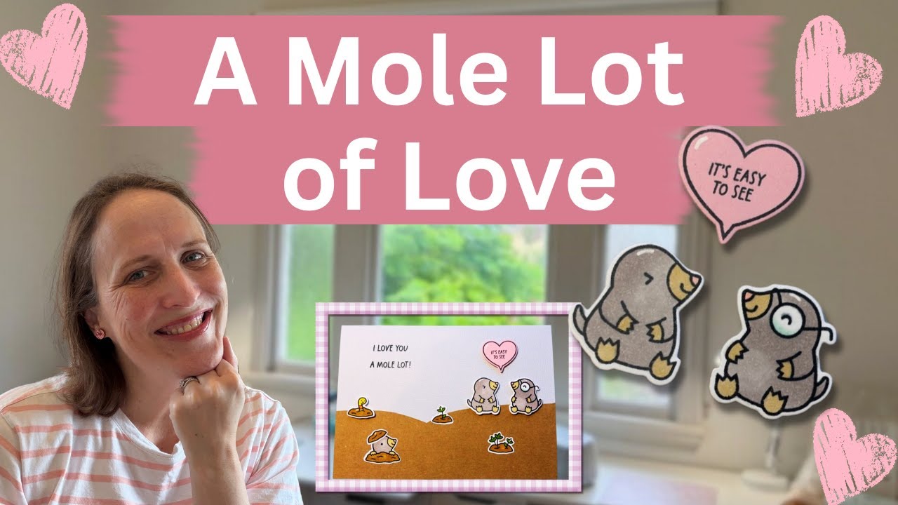 Cute Valentine’s Day Card 💕 Lawn Fawn “A Mole Lot of Love” Card Tutorial