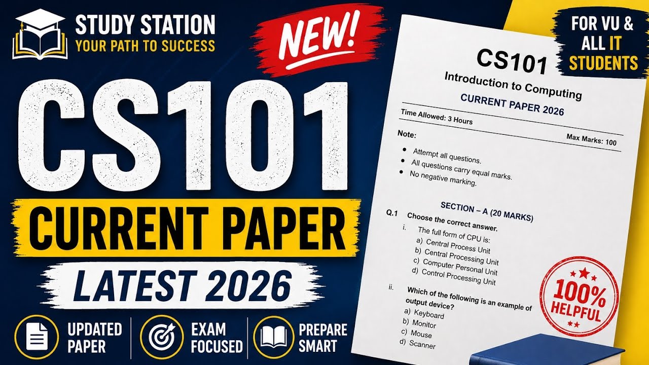 CS101 Current mid_term paper | virtual university| midterm preparation 
