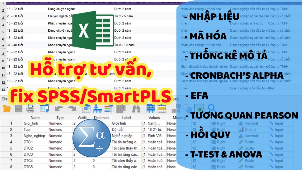 [IUH] Hướng dẫn full SPSS từ nhập liệu, mã hóa, tất cả các kiểm định và thống kê mô tả
