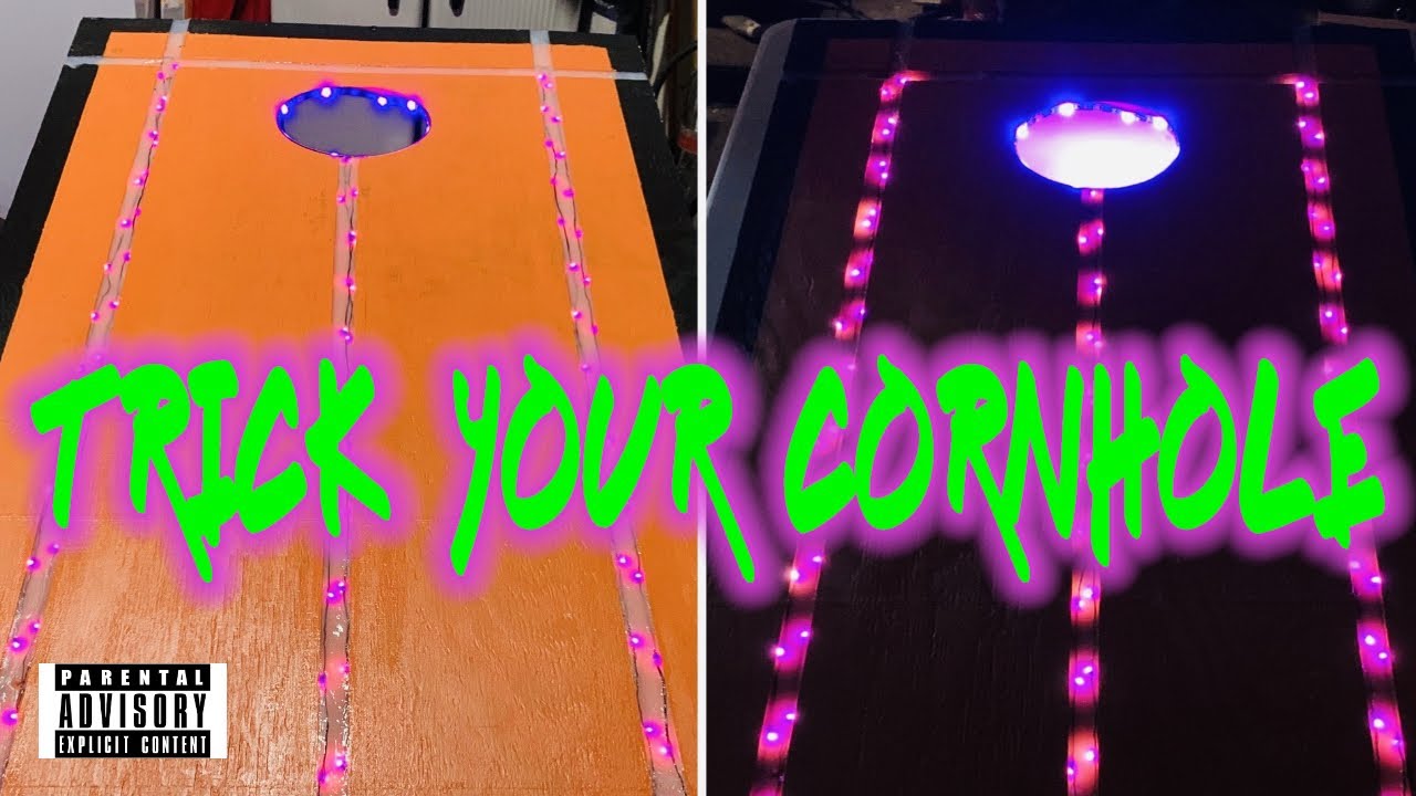 DIY CORNHOLE BOARDS WITH LIGHTS