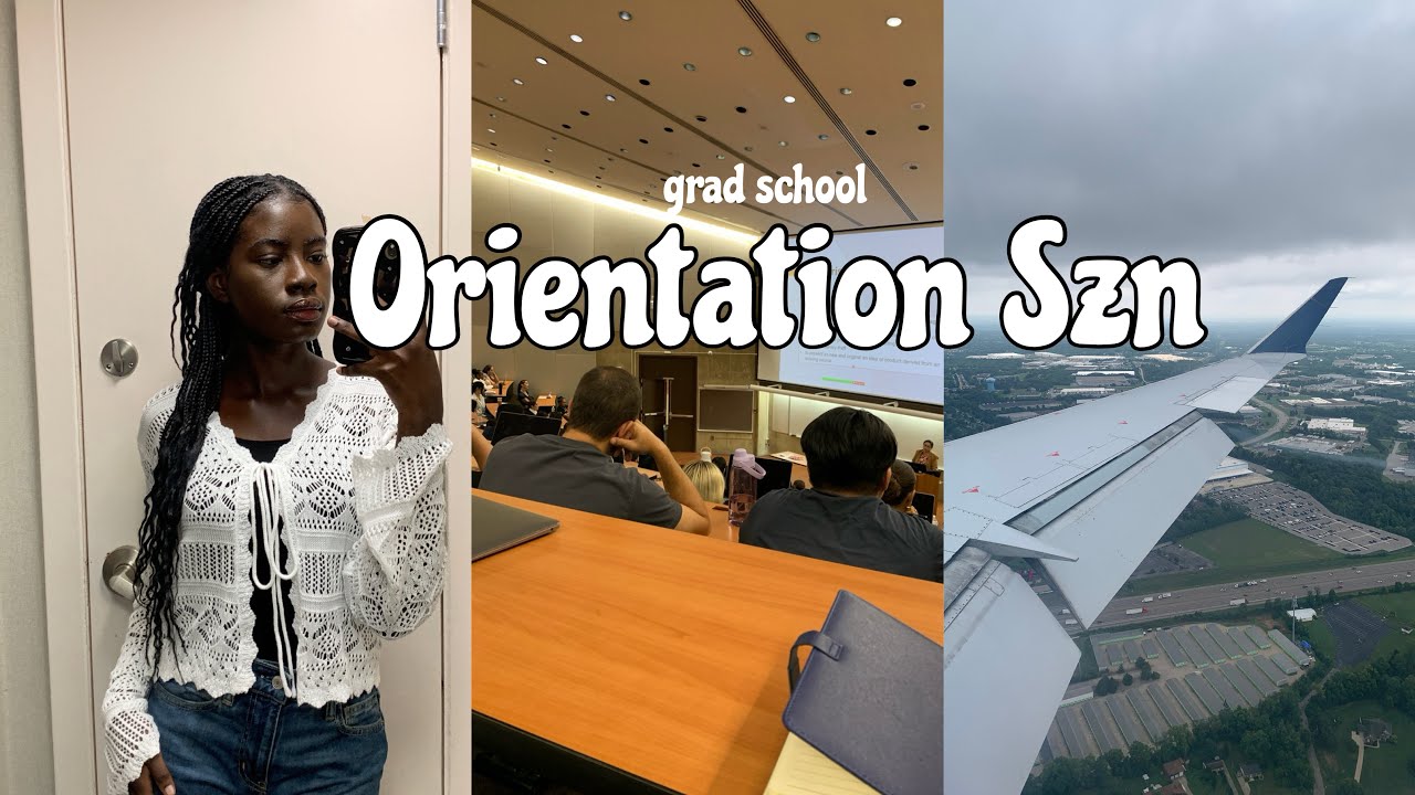 Grad school orientation Vlog 📎 solo flight, seminar's, new friend's