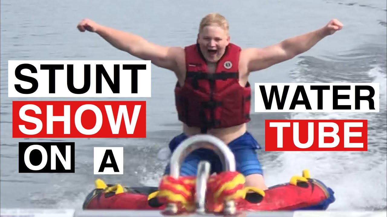 Stunt show on water tube going full speed.  True Southern Accent