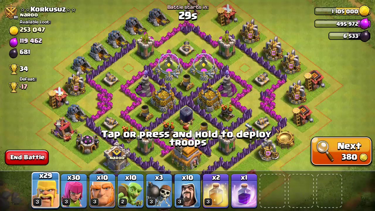 COC TH7 BEST STRATEGY WITH RAGE SPELL